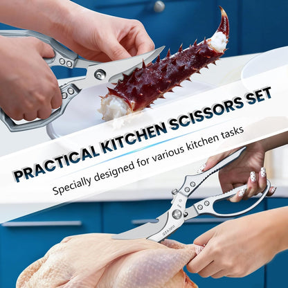 Huusk Heavy Duty Poultry Scissors - Kitchen Scissor for Food Brown