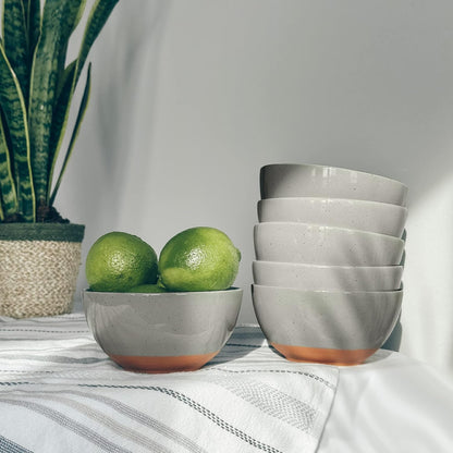 Mora Ceramic Artisan Matte Small Dessert Bowls - 16oz, Set of 6 - Microwave, Oven and Dishwasher Safe, For Rice, Ice Cream, Soup, Snacks, Cereal, Chili, Side Dishes etc - Microwavable Kitchen Bowl