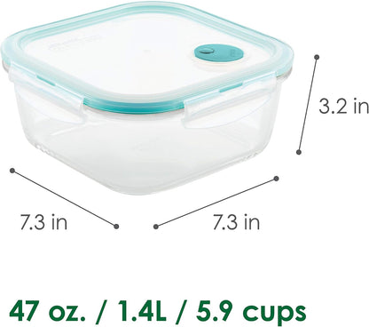 LOCK & LOCK Ovenglass Heat Resistant Glass Round Food Storage Container with Steam Vent, 32.12-oz / 4.02-cup