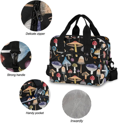 Colorful Leopard Insulated Lunch Bag Rainbow Animals Skin Print Reusable Cooler Lunch Tote Box with Shoulder Strap for Work Picnic School Beach