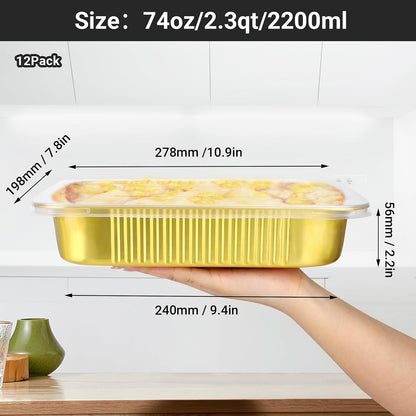 EUSOAR Aluminum Pans with Lids, 50pack 32oz Small Disposable Foil Loaf Cake Food Storage Pans, Catering Party Meal Prep Freezer Drip Pans for Microwave Oven Safe Cooking,Baking,Heating,Takeout