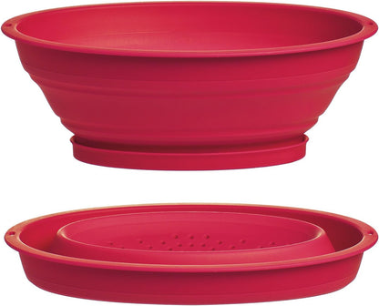 Progressive International 3.5 Cup Collapsible Mini Fruit Vegetable Colander Strainer Water Drainer (Green)