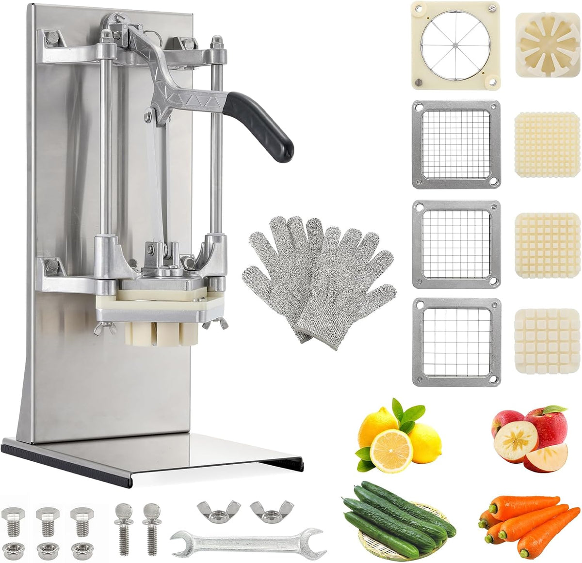 4-in-1 Commercial French Fry Cutter, 4-Blade Vegetable Chopper