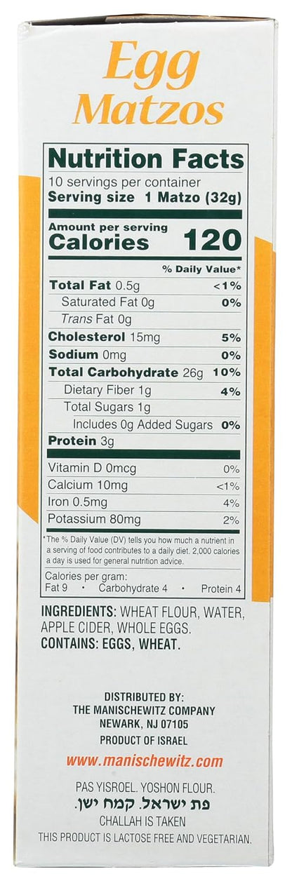 Manischewitz Matzo Cracker, Egg, 12 Ounce