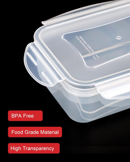 32 Piece Food Storage Container with Lids (16 Containers + 16 Lids) - Plastic Food Containers with Lid, Airtight Leak Proof Snap Lock, BPA Free Storage Containers