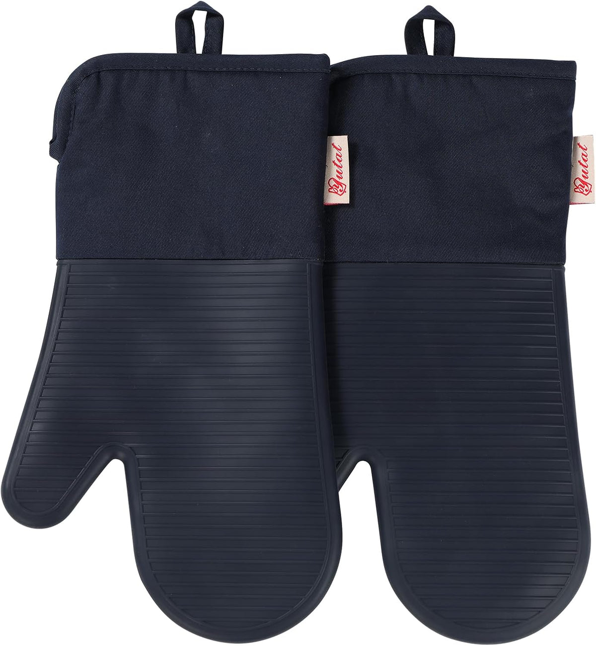 Yutat Silicone Oven Mitts - Oven Mitts and Pot Holders Sets Made of Non-Slip & BPA-Free Silicone, High Heat Resistant 500 Degrees, Perfect for Kitchen Cooking Baking BBQ, Peak Green