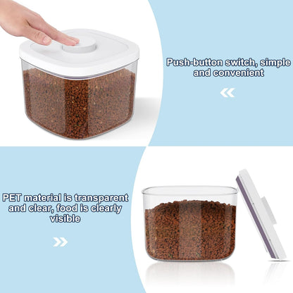 LEAWALK 10Lbs/10.57Qt Airtight Dog Cat Food Storage Container and Dog Treat Containers BPA-Free, PET Clear Stackable Pet Storage Bin, Pop Top, 1-Cup Scoop for Pet Food/Rice/Flour/Bread/Grains