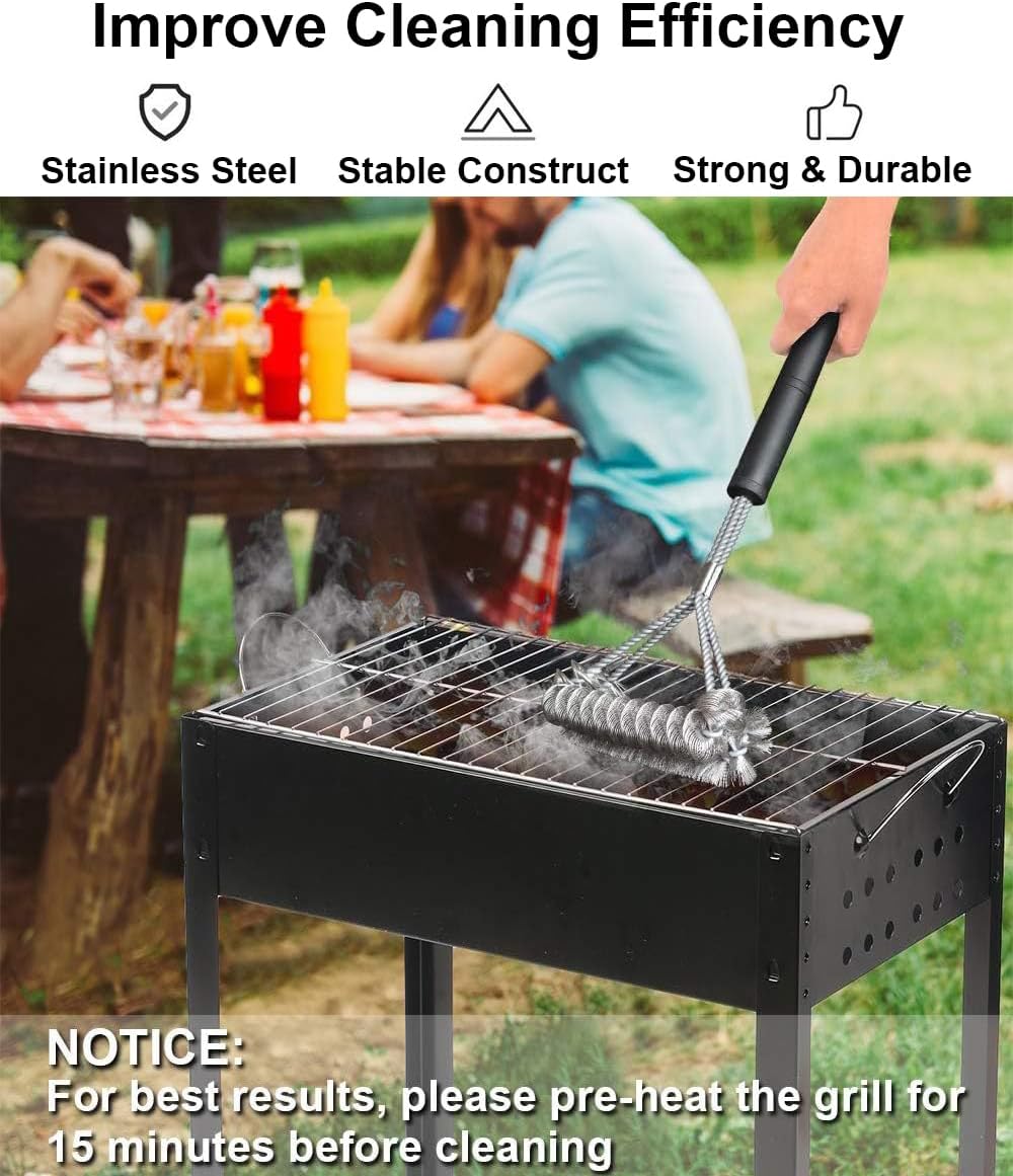 Grill Brush Grill Cleaning Kit, Grill Cleaner BBQ Grill Accessories Grill Rescue Brush Grill Brush Bristle Free, Grill Brush for Outdoor Grill BBQ Brush for Grill Cleaning (D23)