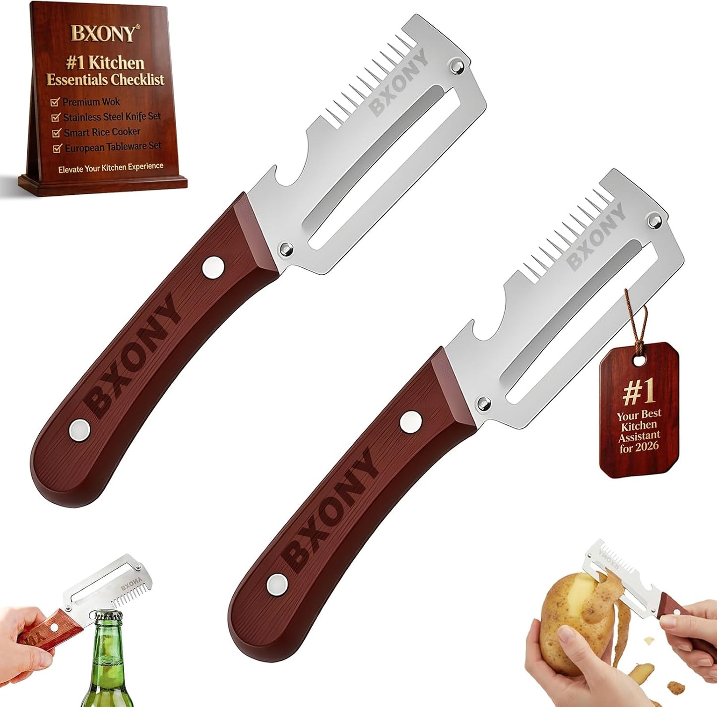 Multifunctional Vegetable Peeler Cabbage Shredder Veggie Chopper Multi Functional Slicer Julienne for Kitchen Stainless Steel Eplucheur Legumes Thickened Fruit Knife Potato Slicer Peelers (3pcs)