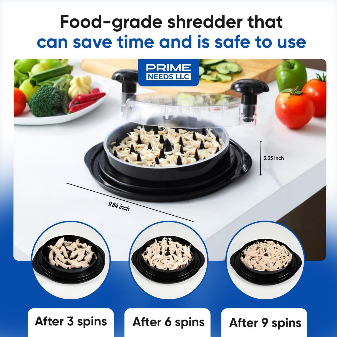 Chicken Shredder Large Meat Grinder Chicken Breast Shredder Heavy Duty Meat Shredder Tool Twist With Tray&Brush Hot Meat Shredder, Meat & Poultry Tools BPA-Free, Dishwasher Safe, Strong Non-Slip Base.