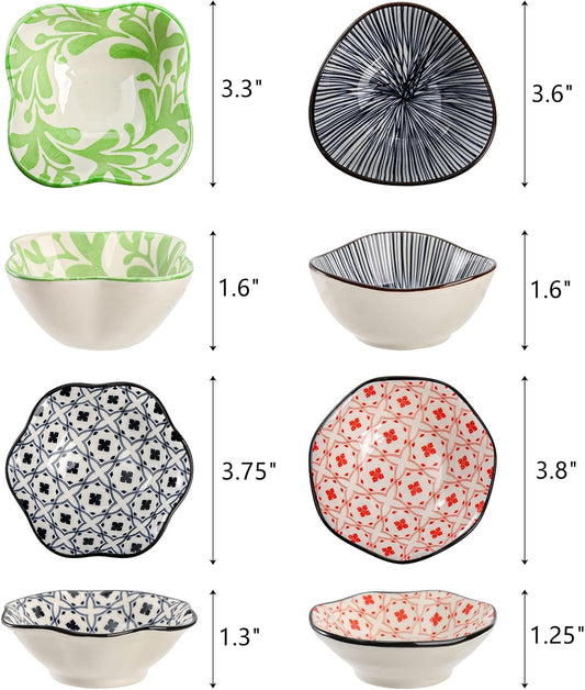 Frcctre Set of 12 Ceramic Dipping Sauce Bowls, 3 Oz Porcelain Pinch Bowls Soy Sauce Dish Set, Small Prep Bowl Condiments Dishes Side Dishes for Sauces Ketchup Appetizer Condiment BBQ