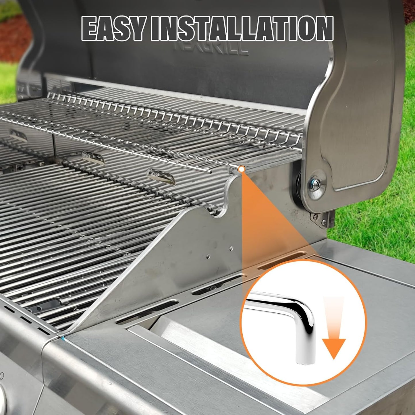 Utheer 2-Pack Griddle Warming Rack for Blackstone 28" Griddles, Stainless Steel Flat Top Grill Accessories | Reversible Rack Adds Prep Space, Foldable Clip-On Design Expands Cooking & Holding Area