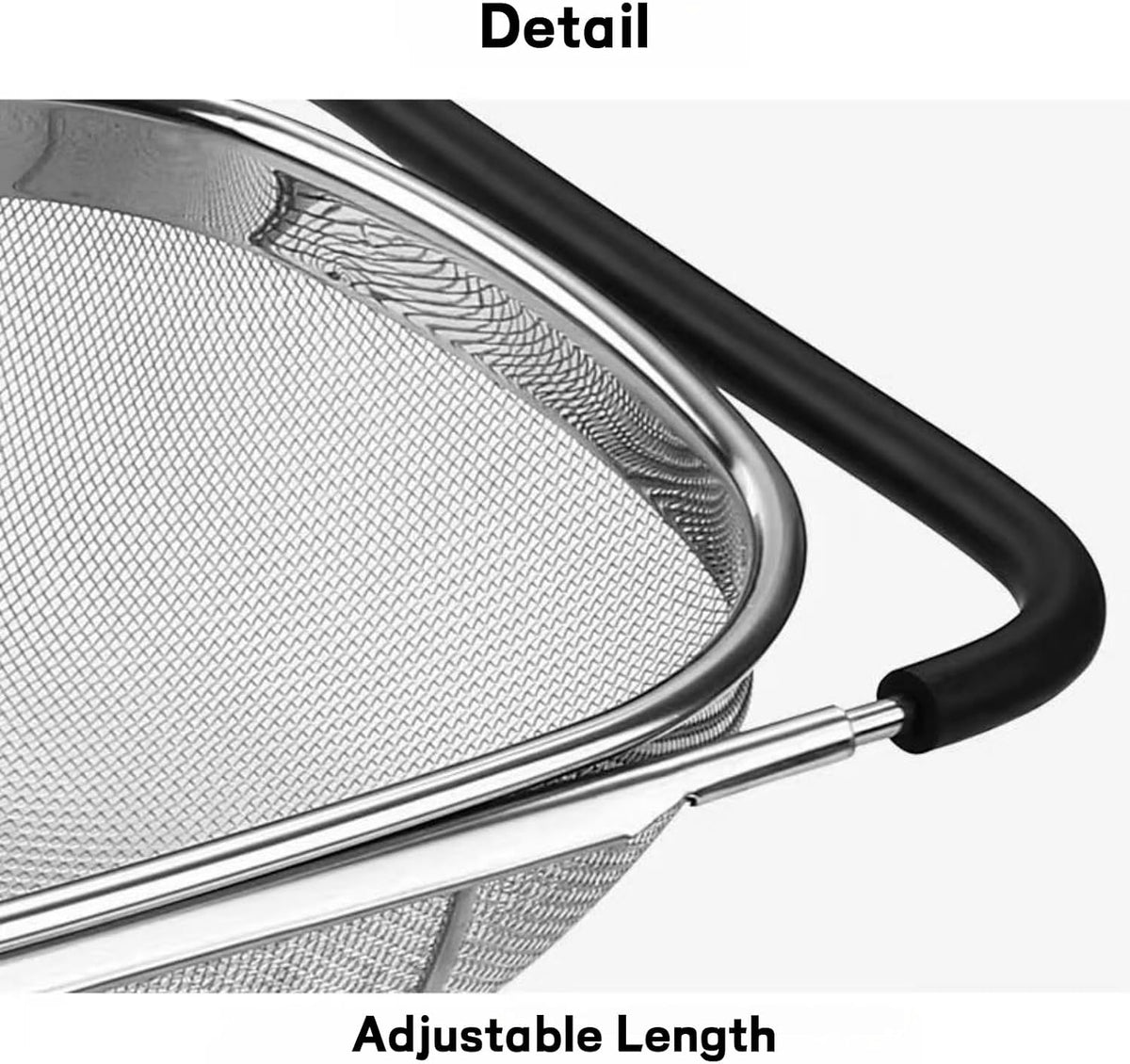 Over The Sink Colander, Stainless Steel Fine Mesh Expandable Colander, Sink Colander for Kitchen, 6-Quart Expandable Strainer Over The Sink for Straining, Draining, Rinsing Fruits And Vegetables