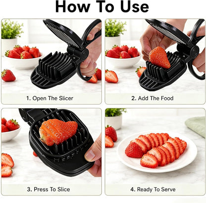 Multi-Purpose Fruit & Egg Slicer with Sharp Stainless Steel Blades