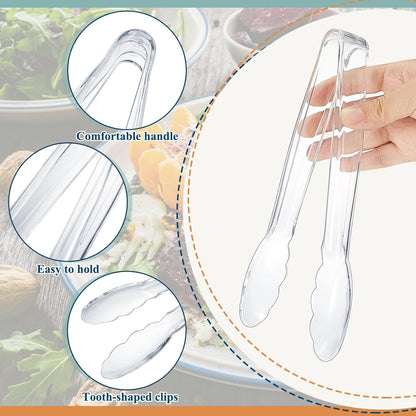 Plastic Tongs, 9 Inch Disposable Serving Tongs,Black