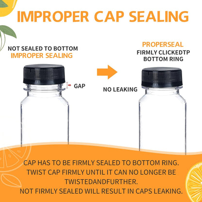 30pcs 10oz Empty Plastic Juice Bottles with Caps Reusable Food Grade Drink Bottles with Leak-Proof Tamper Evident Caps Bulk Clear Beverage Containers for Homemade Drinks Smoothie Milk