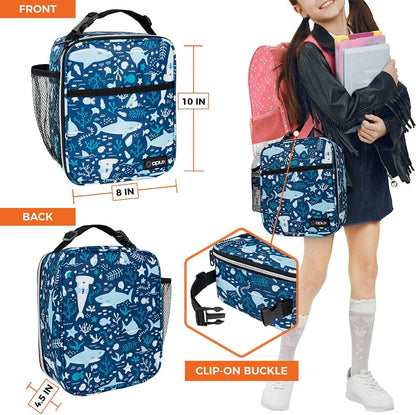 opux Premium Insulated Lunch Box, Soft School Lunch Bag for Kids Boys Girls, Leakproof Small Lunch Pail Men Women Work, Reusable Compact Cooler Tote Lunchbox for Office Adult, Black