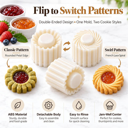 Sunflower Patterned Round Hand-Press Mooncake Double Ended Pastry Mold