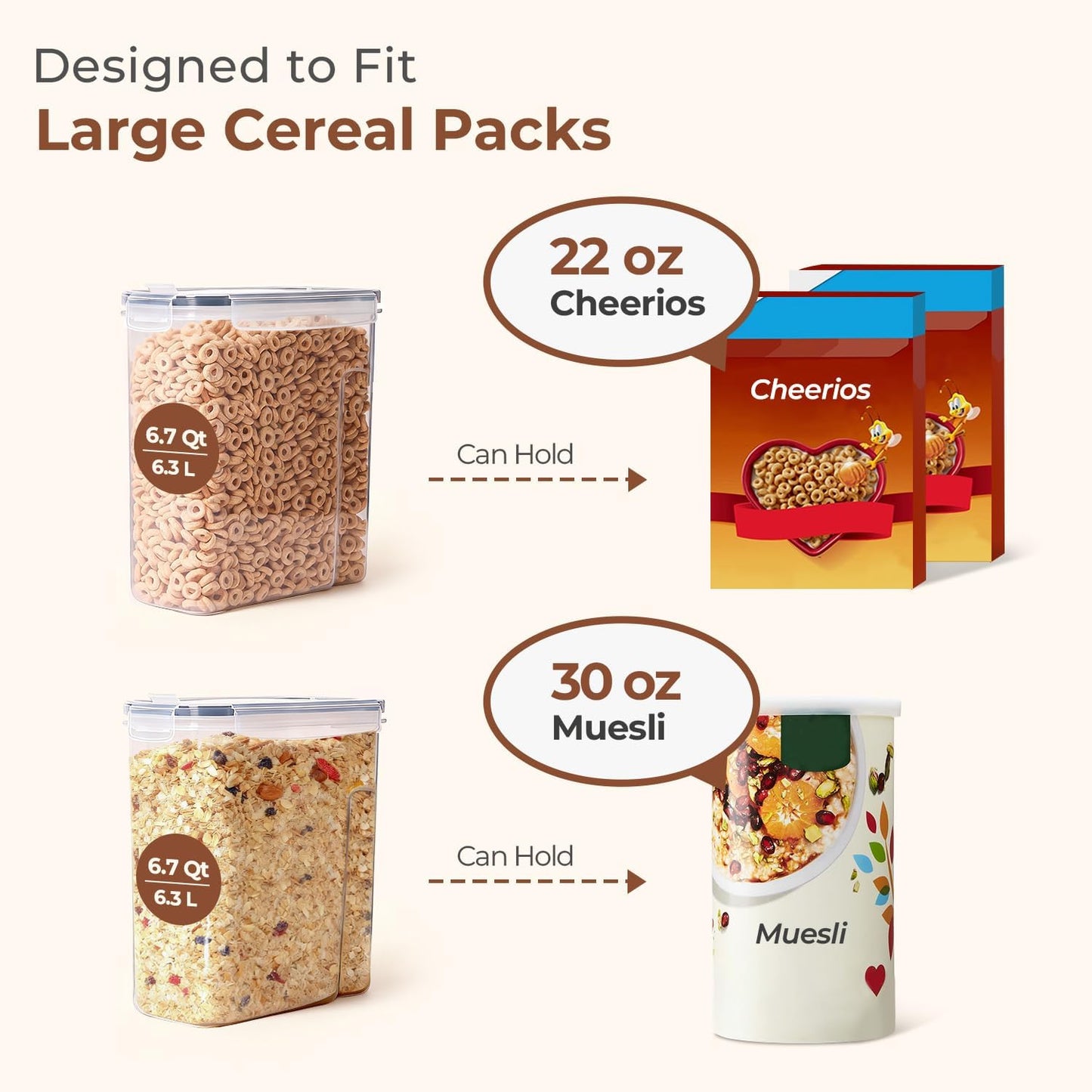 ComSaf Rice Container Set of 2(9.5L/10Qt), Large Airtight Food Storage Containers with Lid and Rice Washer, Plastic Canisters Sets for The Kitchen, Pantry Organizers for Flour, Cereal and Cooking