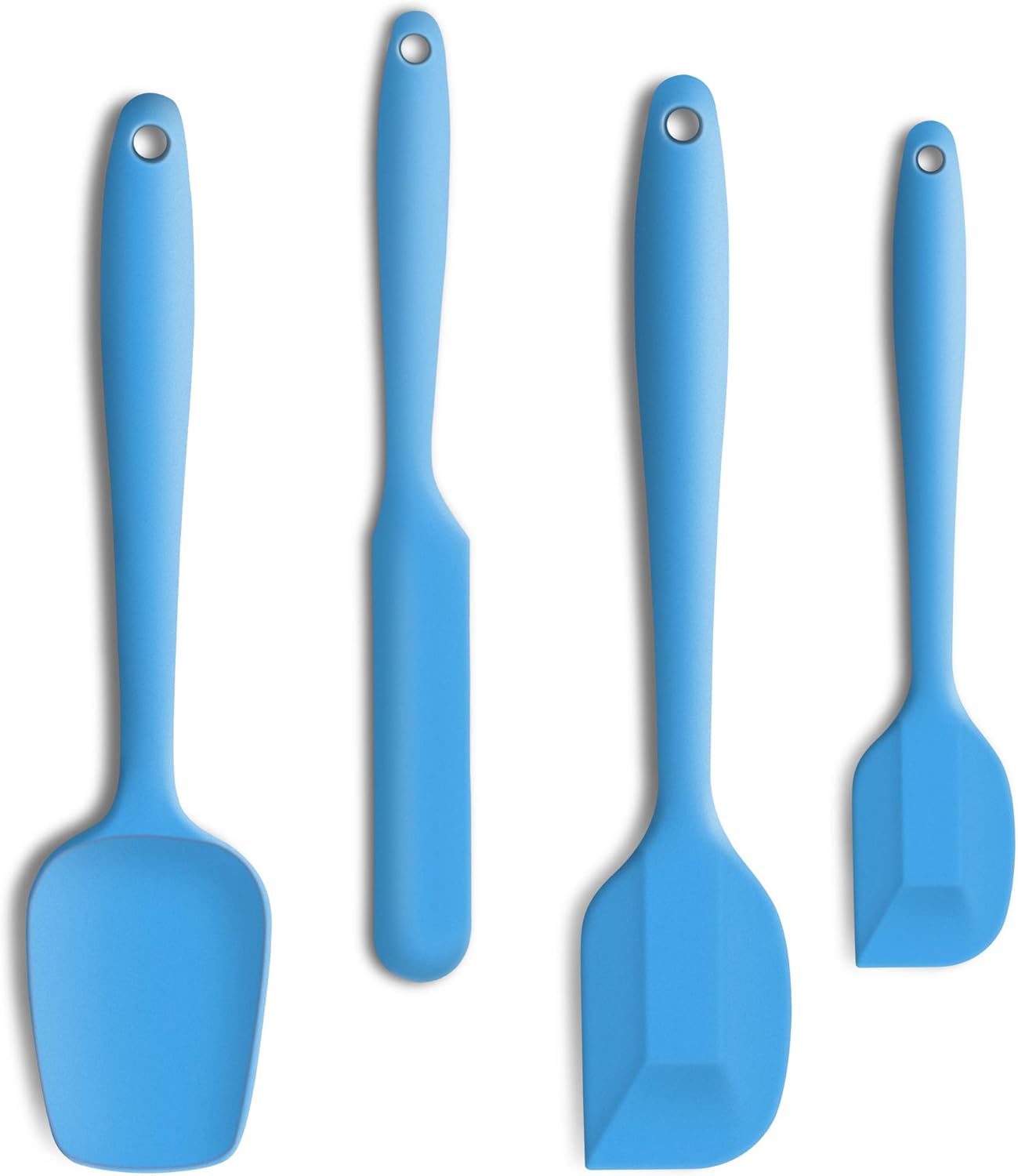 4 Piece Silicone Spatula Set, Flexible Heat Resistant Non-scratch Baking Cooking Rubber Spatulas with Stainless Steel Core, Black