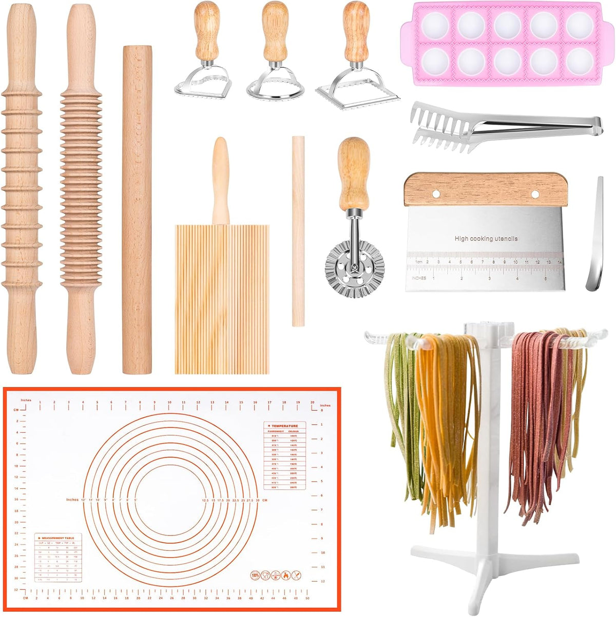 OHMU Pasta Making Kit, Pasta Tools for Homemade Noodles