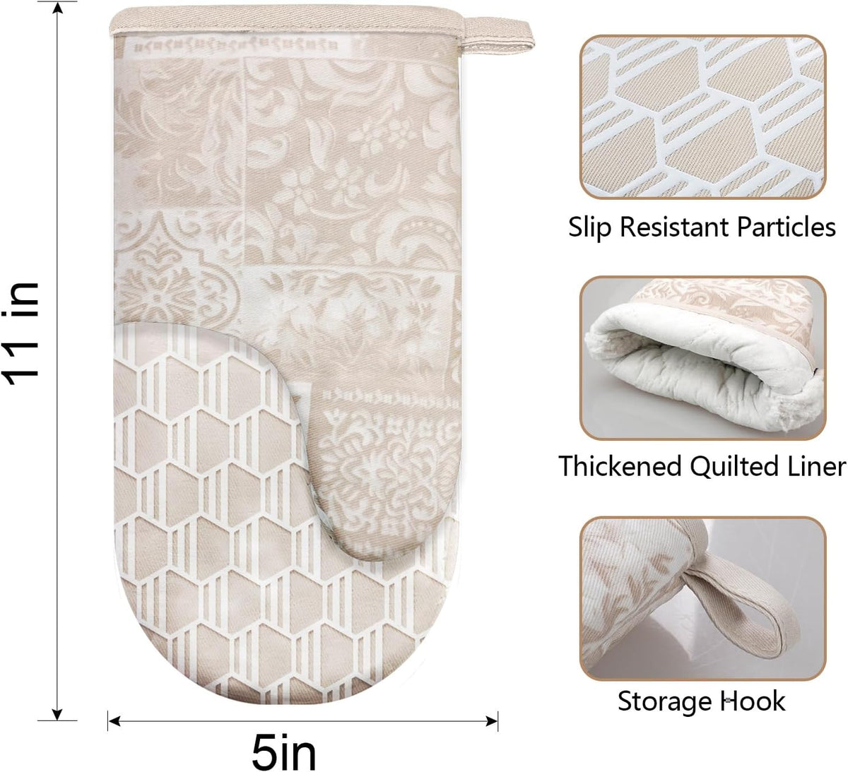 Mini Silicone Oven Mitts, Heat Resistant Kitchen Mittens 2-Pack Set