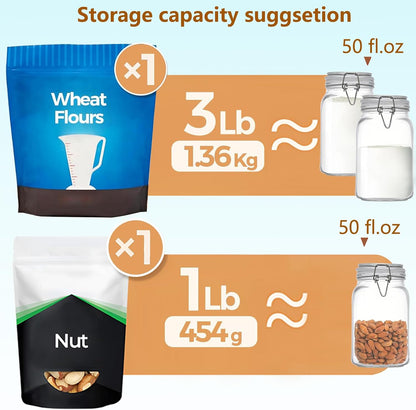 Clear Food Storage Jars 78oz Square, Airtight Glass Canister with Lids Set of 3, Kitchen & Pantry Organization Food Storage Container for Canning, Sugar, Flour, Candy, Cereal, Coffee