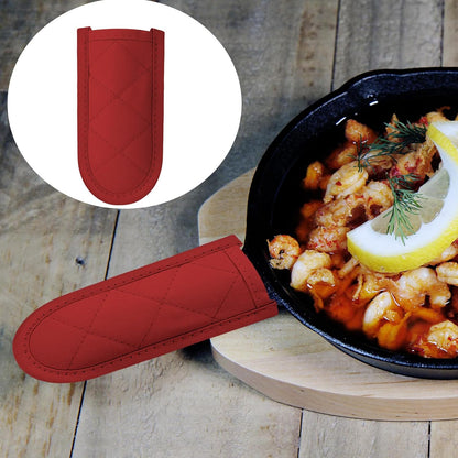 Patelai 4 Pcs Pot Handle Covers Heat Resistant Cast Iron,Black,Grey