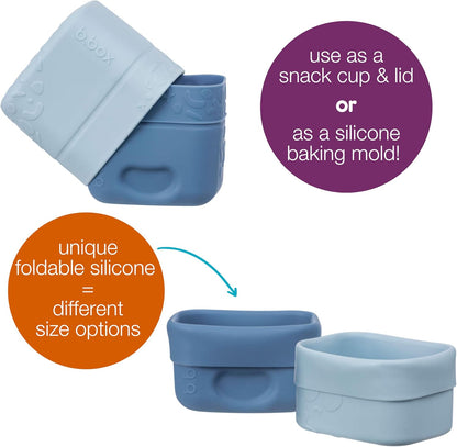 b.box Silicone Snack Cup (2-pack): Divider for Bento Box & Lunch Box, Ideal for Separating & Containing Foods, Dishwasher, Microwave, Oven and Freezer safe (Berry)