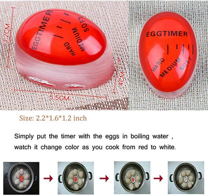 Egg Timer for Boiling Egg, 4 Pack Eco-Friendly Resin Egg Timers, Heat Sensitive Soft Medium Hard Boiled Egg Color Changing Timer Reusable Food Grade Safe Egg Timer Kitchen Gadget Tools, BPA Free