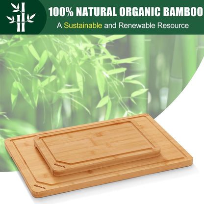 Homaxy Extra Large Bamboo Cutting Boards for Kitchen, 18x12.5" Wood XL Cutting Board with Juice Groove, Butcher Block Wooden Chopping Board for Kitchen, Meat, Cheese, Fruit & Vegetables - Pre Oiled