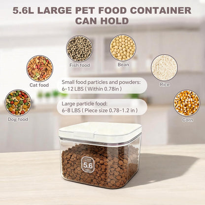 LEAWALK 10Lbs/10.57Qt Airtight Dog Cat Food Storage Container and Dog Treat Containers BPA-Free, PET Clear Stackable Pet Storage Bin, Pop Top, 1-Cup Scoop for Pet Food/Rice/Flour/Bread/Grains