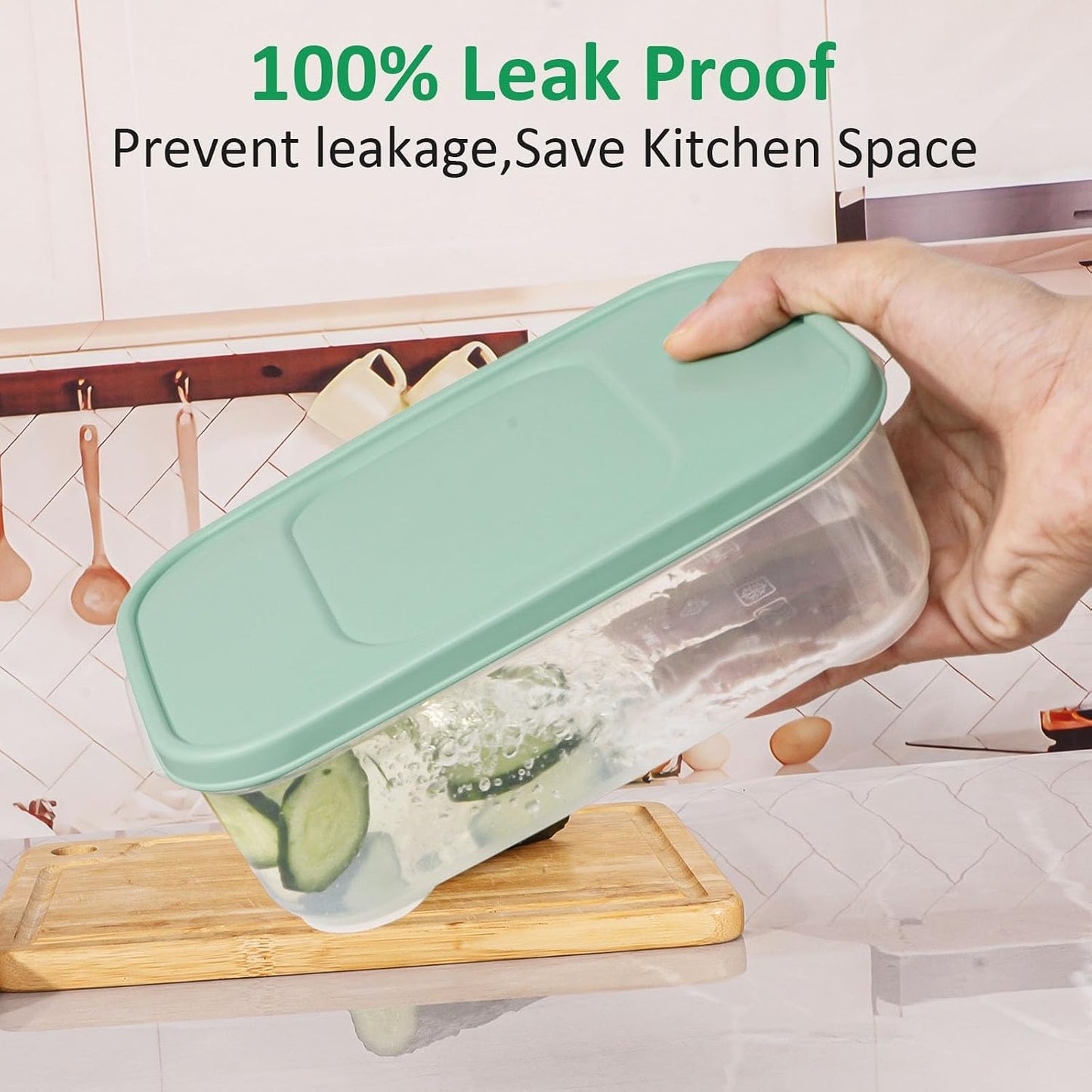 4 PCS Food Storage Containers with Lids - 100% Leak-Proof Plastic Meal-Prep Containers for Kitchen Storage and Dining out, BPA-Free, Dishwasher & Microwave Safe (Rectangle)