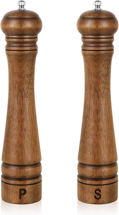Acacia Wood Pepper Grinder, 8 Inch Salt Mill Pepper Mill for Kitchen