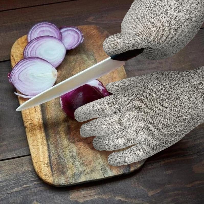 Schwer SlicePro ANSI Cut Resistant Gloves, Food Grade Cutting Glove for Kitchen Food Prep, Mandoline Gloves for Meat Cutting, Oyster Shucking, Fish Fillet Processing, PR1501-G, L