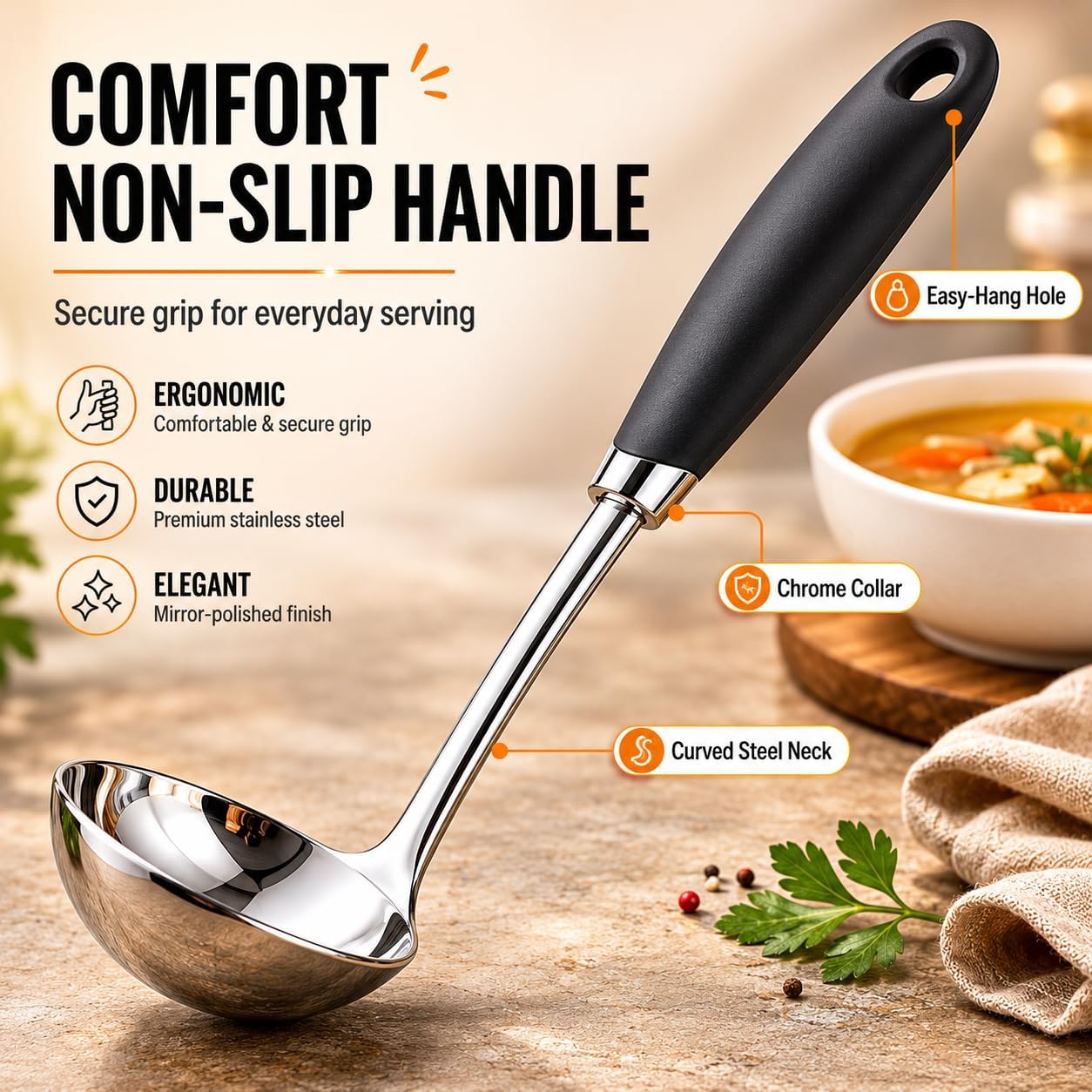 Stainless Steel Slotted Turner Spatula, Metal Spatula for Cast Iron & Stainless Steel Pans, Thin Edge Kitchen Turner for Eggs, Pancakes, Burgers, Dishwasher Safe