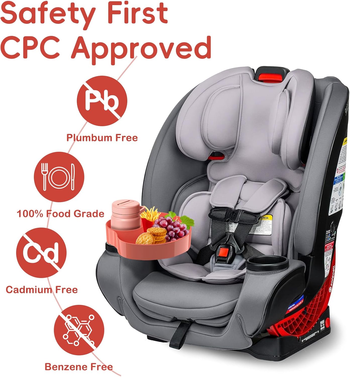 [2 Packs Blue & Pink] Kids Car Seat Tray, Travel Tray with Cup Holder for Toddler Baby, Kids Car Seat Food Snack Organizer for Road Trip, Stroller snack Organizer Travel Must Haves Toddler Must Haves