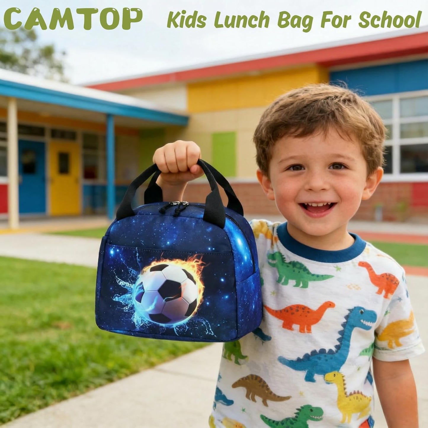 CAMTOP kids lunch bag Cute Insulated lunch box for Boys & Girls Leakproof loncheras for school