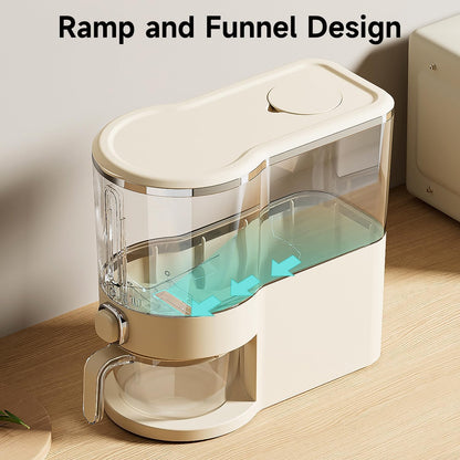 UFORU Rice Dispenser, Rice Storage Container with Measuring Cup for Kitchen Pantry Household, Dry Food Storage Containers Airtight, Sealed Moisture Proof (White 13Lbs)