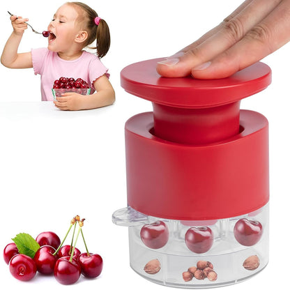Cherry Pitter Tool,Cherry Pitter Cherry Stone Remover Tool for Making Cherry Jam Cherries Corer Pitter Tool，Cherry Pitter Olive Pitter with Space-Saving Lock Design, Black