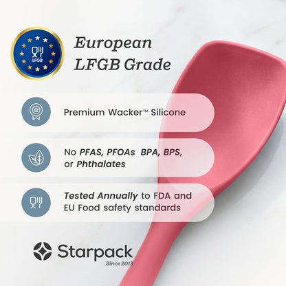 StarPack Silicone Spoonula The All-Rounder 11 Inch - LFGB Spoon Spatula, 600°F Heat Resistant, BPA-Free - One-Piece Seamless, Dishwasher Safe - for Nonstick Cookware, Sage Green
