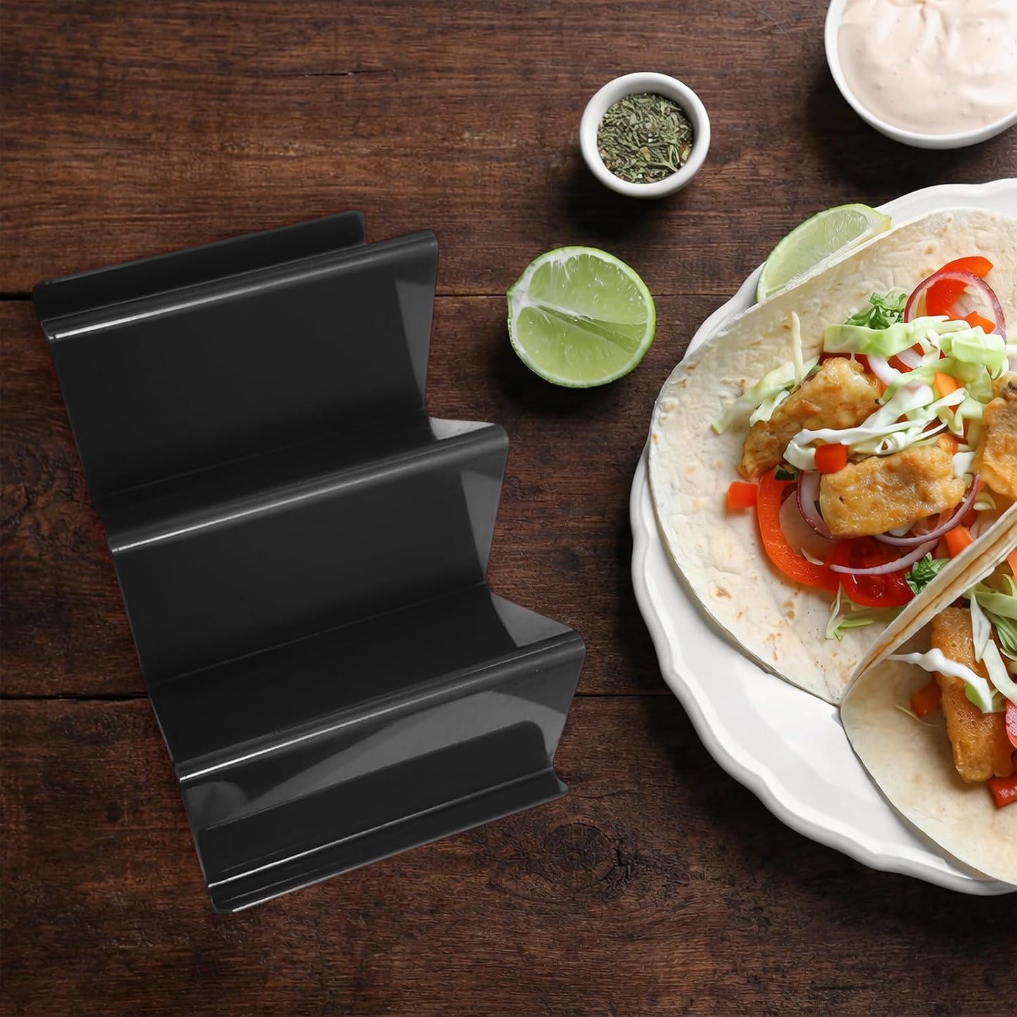 6 Pcs Taco Holder Stands Taco Tuesday Set, Holds Up to 3 Tacos, Premium PP Material Sturdy and Durable, Microwave or Dishwasher Top Rack (Yellow)