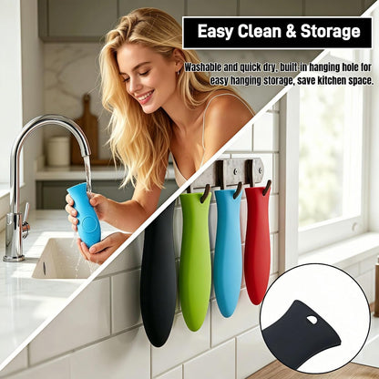 Silicone Hot Handle Covers for Cast Iron Skillet, Pan and Pot, Heat Resistant up to 446°F, 4 Colors, Set of 4