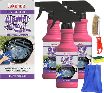 Fast-Acting Heavy-Duty Grill Degreaser Spray, BBQ Grill Degreaser Cleaner, Grease Remover Lifts Baked-On Carbon, Burnt Food & Grease, Outdoor Grills, Kitchen Grates, Smokers (1pc)