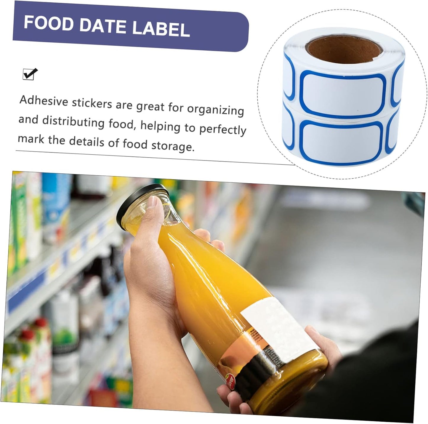 COHEALI 6rolls Date Label Stickers for Food Storage Removable Message Stickers for Containers Easy to Write Decals for Use