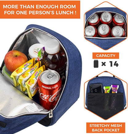 opux Lunch Box for Girls Boys Kids, Insulated Leakproof Lunch Bag, Reusable Teen Lunch Boxes for School, Medium Large lunchbox for Women Men Adult for Work with Front Back Pocket (Purple)