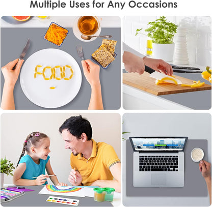 Extra Large Silicone Mats for Kitchen Counter, 27.6'' x 19.7'' Nonskid Silicone Placemats for Kids, Nonstick Purple Silicone Mat for Baking Crafts, Silicone Dab Mat Heat Resistant, 1Pack - Colors B