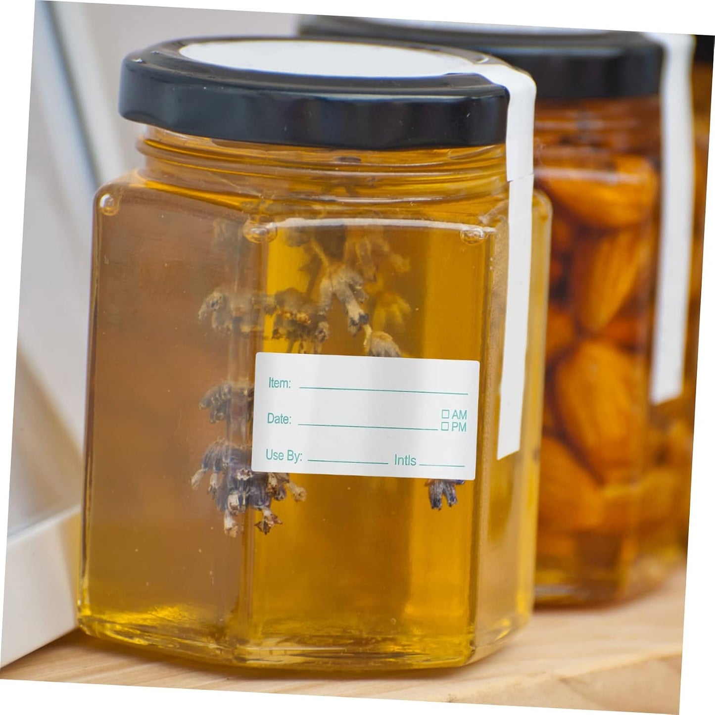 SHINEOFI 2rolls Food Storage Date Labels Removable Labels for Food Containers Kitchen Sticker to Write for Jars