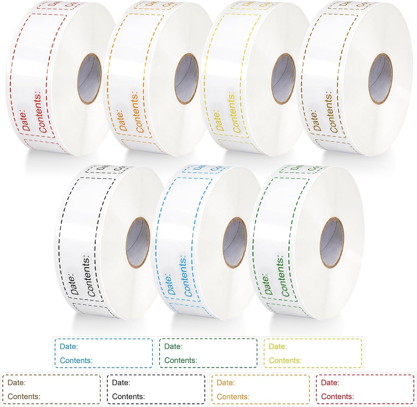 Sayglossy 7000 Pcs Day of Week Label Food Label Monday Through Sunday Management Inventory Sticker Removable Weekly Self Adhesive Date Dot Sticker for Restaurant Kitchen Container (Square)