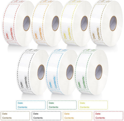 Sayglossy 7000 Pcs Day of Week Label Food Label Monday Through Sunday Management Inventory Sticker Removable Weekly Self Adhesive Date Dot Sticker for Restaurant Kitchen Container (Square)
